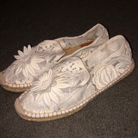 Tory Burch Darian Guipure Lace Espadrilles sz 7.5 - Picture 13 of 16